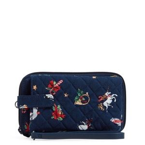 Vera Bradley Quilted Cotton RFID Smartphone Wristlet Wallet in Snow Globe Motifs